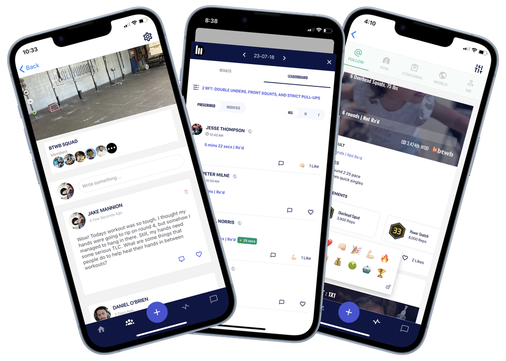 BTWB App: Community-Feed und Leaderboard eines Workouts